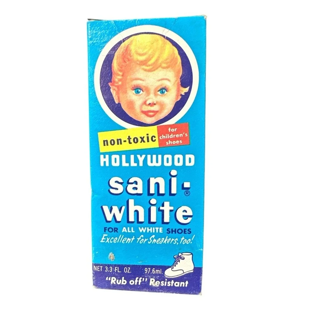 Hollywood- Sani-white Shoe Polish Antique With Packaging Nurses/baby‎